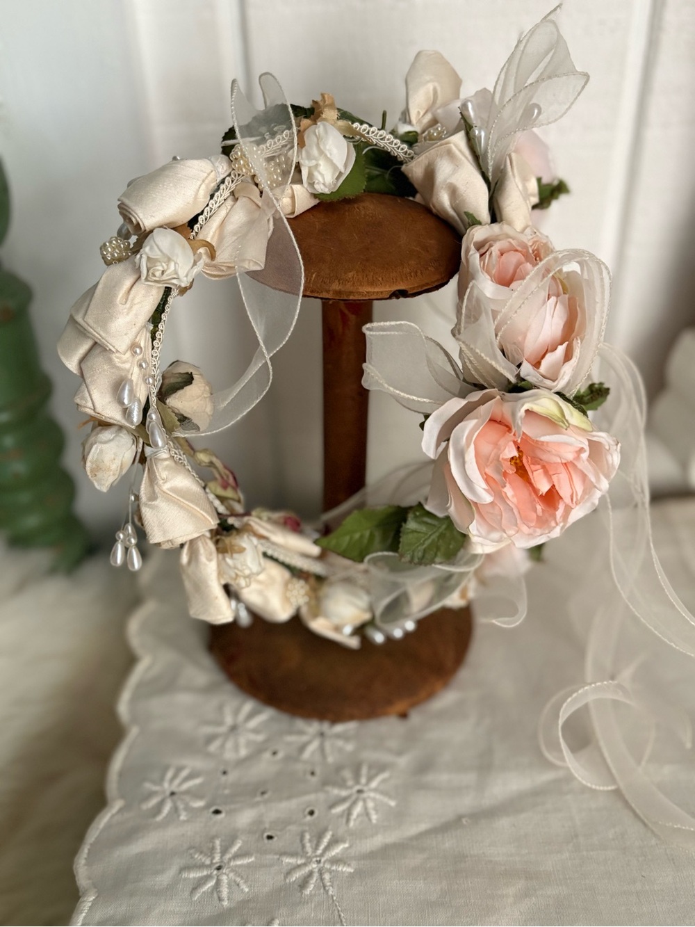 Romantic Peach & Cream Floral Headband